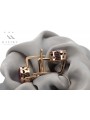 "Cercei cu rubin, design vintage, aur roz 14k" vec107