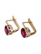 "Original Vintage Ruby Earrings in Romantic 14K Rose Gold" vec107