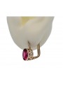 "Original Vintage Ruby Earrings in Romantic 14K Rose Gold" vec107