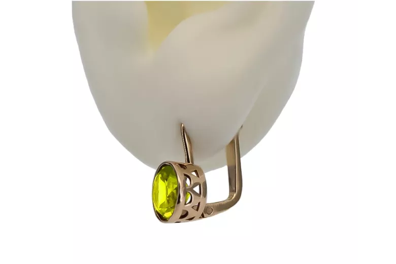 "Cercei Peridot eleganti, aur roz de 14k, stil vintage" vec107