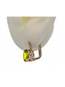 Joyería antigua de oro rosa 14k 585 con peridoto. vec107