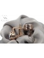 "Authentic Vintage 14K Rose Gold Earrings with Zircon Accents" vec107