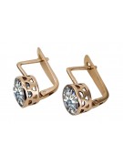 "Authentic Vintage 14K Rose Gold Earrings with Zircon Accents" vec107