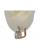 "Authentic Vintage 14K Rose Gold Earrings with Zircon Accents" vec107