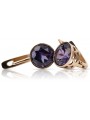 "Or rose 14 carats 585 et Alexandrite, Boucles d'oreilles vintage de luxe" vec107