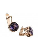 Boucles d'oreilles en or rose plaqué argent 925 avec Alexandrite vec107rp