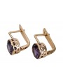 Boucles d'oreilles en or rose plaqué argent 925 avec Alexandrite vec107rp