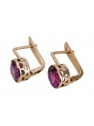 Vintage silver rose gold plated 925 Amethyst earrings vec107rp