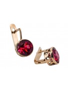 Boucles d'oreilles en or rose plaqué argent 925 avec rubis vec107rp