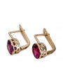 Boucles d'oreilles en or rose plaqué argent 925 avec rubis vec107rp