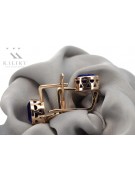 Vintage silver rose gold plated 925 Sapphire earrings vec107rp