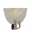 Vintage silver rose gold plated 925 Sapphire earrings vec107rp