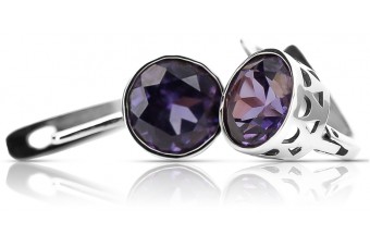 copie de Boucles d'oreilles en argent Vintage Rozyskie Vintage 925 avec Alexandrite vec002s