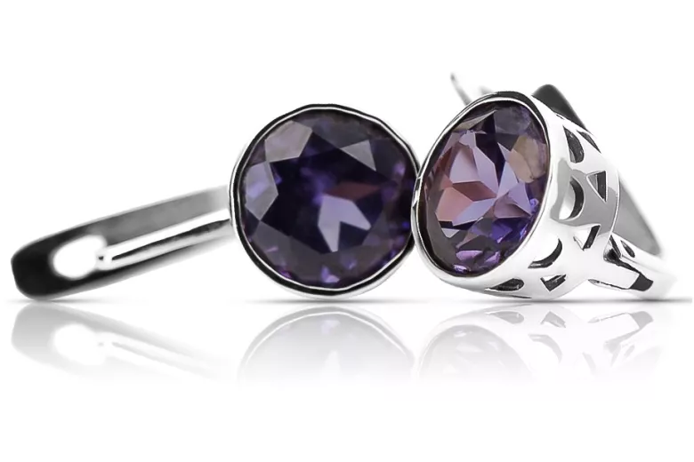 Vintage 925 Silver Alexandrite earrings vec107s