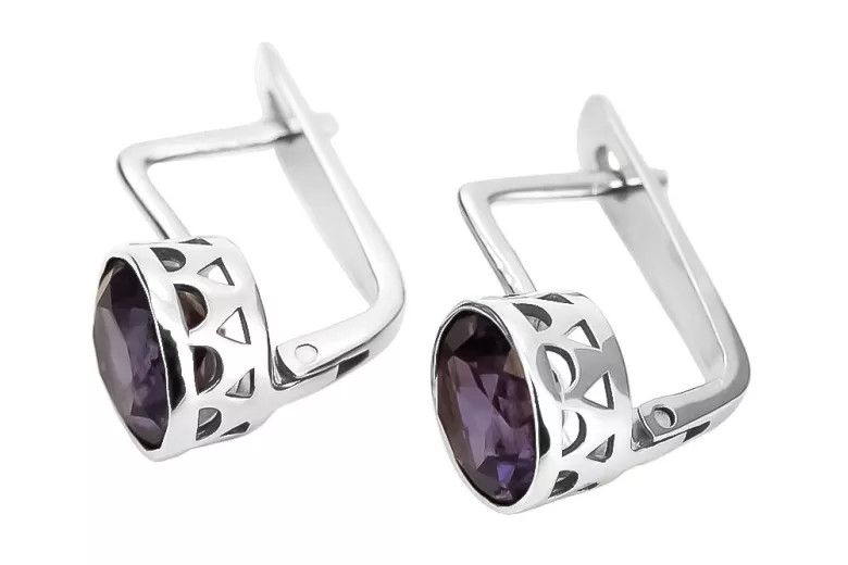 copie de Boucles d'oreilles en argent Vintage Rozyskie Vintage 925 avec Alexandrite vec002s