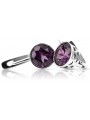 Vintage 925 Silver Amethyst earrings vec107s