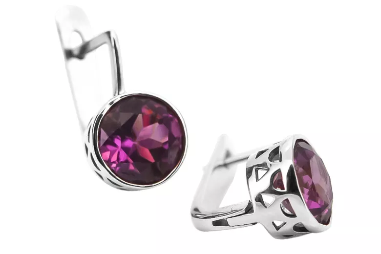 copie de Boucles d'oreilles en argent Vintage Rozyskie Vintage 925 avec Alexandrite vec107s