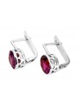 Boucles d'oreilles russes Vintage 925 Silver Ruby vec107s