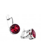 Boucles d'oreilles russes Vintage 925 Silver Ruby vec107s