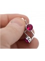 Boucles d'oreilles russes Vintage 925 Silver Ruby vec107s