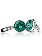 Cercei din argint rusesc Vintage 925 cu Emerald vec107s