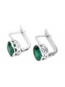 Cercei din argint rusesc Vintage 925 cu Emerald vec107s