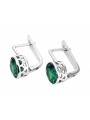 Vintage 925 Silver Emerald earrings vec107s