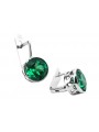 Boucles d'oreilles en argent russe Vintage 925 avec Emerald vec107s