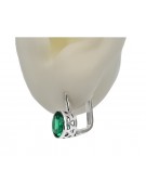 Cercei din argint rusesc Vintage 925 cu Emerald vec107s