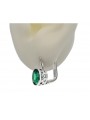 Cercei din argint rusesc Vintage 925 cu Emerald vec107s