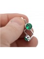 Cercei din argint rusesc Vintage 925 cu Emerald vec107s