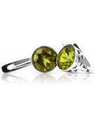 Russische Vintage-Ohrringe aus 925er Silber mit Peridot vec107s