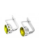 Boucles d'oreilles russes vintage en argent 925 avec péridot vec107s