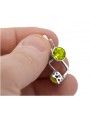 Rosyjskie Vintage srebrne kolczyki 925 z Peridotem vec107s