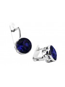 Boucles d'oreilles russes vintage en argent 925 avec saphir vec107s