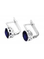 Boucles d'oreilles russes vintage en argent 925 avec saphir vec107s