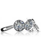 Boucles d'oreilles russes vintage en argent 925 avec zircon cubique vec107s