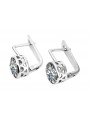 Boucles d'oreilles russes vintage en argent 925 avec zircon cubique vec107s