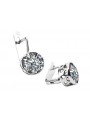 Boucles d'oreilles russes vintage en argent 925 avec zircon cubique vec107s