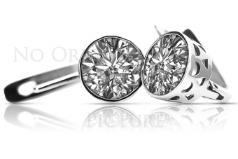 Pendientes Rusos Vintage Plata 925 Engaste vec107s