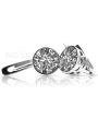 Boucles d'oreilles russes vintage en argent 925 serti vec107s