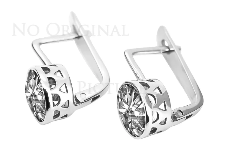 Boucles d'oreilles russes vintage en argent 925 serti vec107s