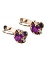 "Original Vintage Amethyst 14K Rose Gold Earrings - Authentic Russian Soviet vec018". style