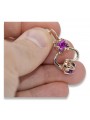 "Original Vintage Amethyst 14K Rose Gold Earrings - Authentic Russian Soviet vec018". style