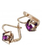 "Russisch-Sowjetische 14k 585 Vintage Roségold Amethyst Ohrringe vec018" style