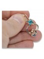 Authentic 14K Rose Gold Vintage Aquamarine Earrings - Russian Soviet Era vec018