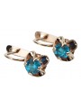 Authentic 14K Rose Gold Vintage Aquamarine Earrings - Russian Soviet Era vec018