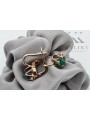 "Vintage Original Russian Soviet 14K Rose Gold Emerald Earrings vec018" style