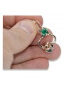 "Vintage Original Russian Soviet 14K Rose Gold Emerald Earrings vec018" style