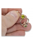 "Cercei clasici Peridot, aur roz de 14k vintage vec018, stil Sovietic Rus" style